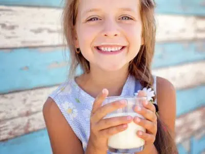 Girl drinking milk