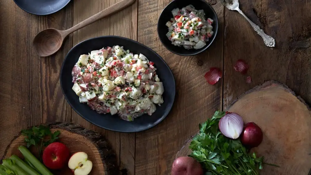 Warm Winter Potato Salad with an Apple Twist