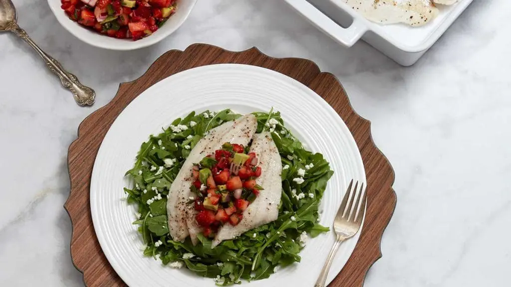white-fish-with-fresh-cut-strawberriy
