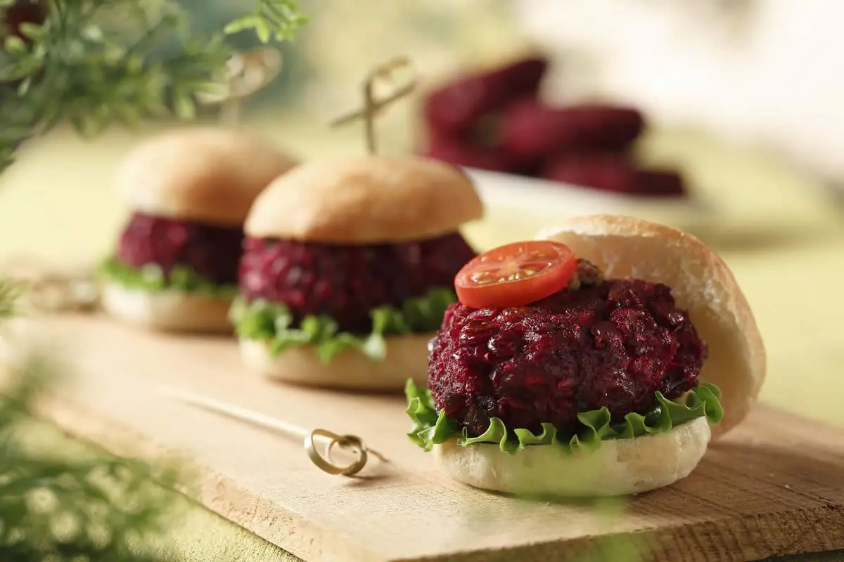 Beet and Lentil Burgers