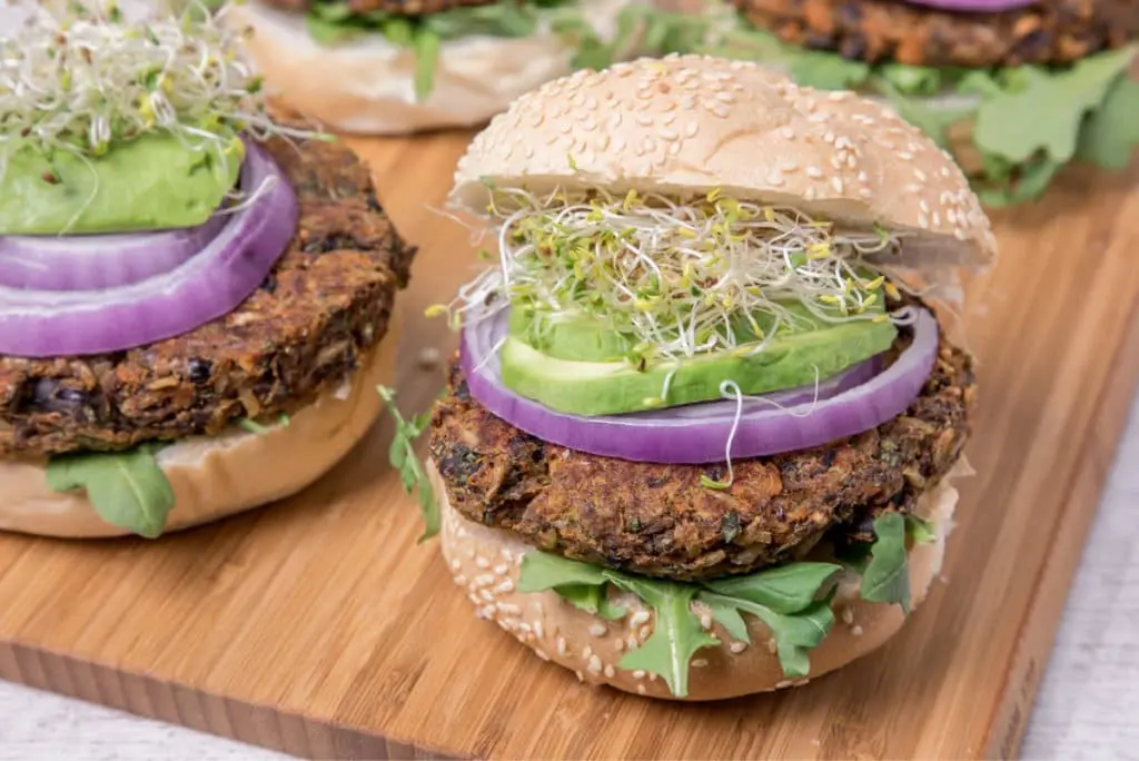 Sweet Potato Black Bean Flax Burgers