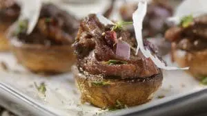 Stuffed Mushroom Beef Bites Appetizer
