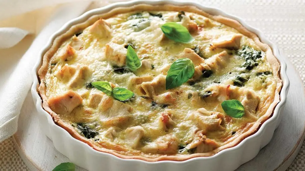 Chicken-Spinach-and-Basil-Quiche