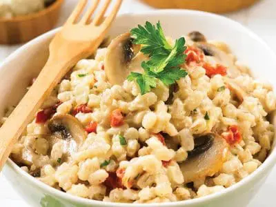 Baked Mushroom and Herb Barley Risotto