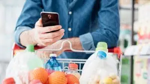 man buying groceries