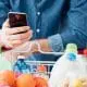 man buying groceries