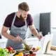 man cooking meal