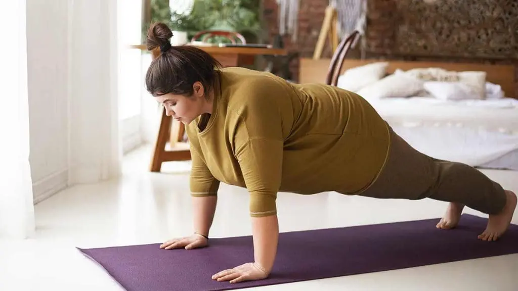 young lady exercising