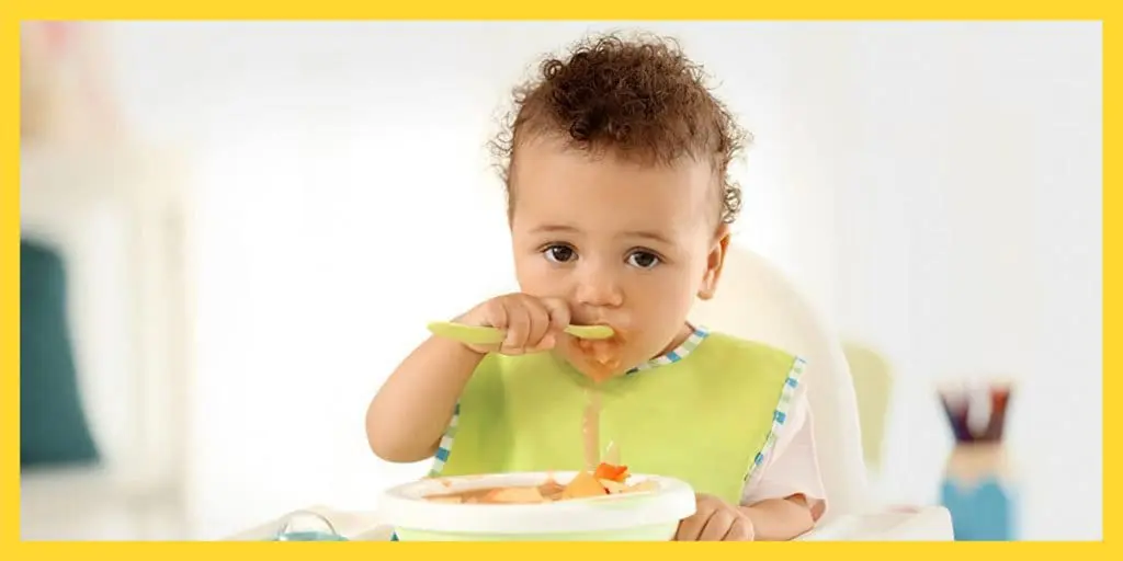 baby eating food