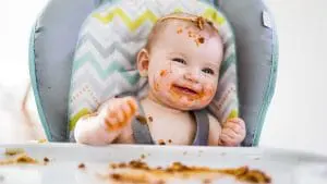 baby eating food