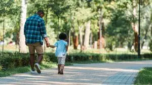 father son walking