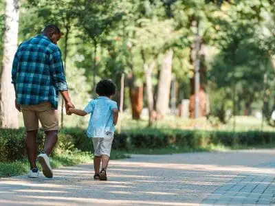 father son walking