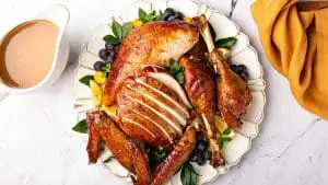 roasted turkey parts with maple glaze