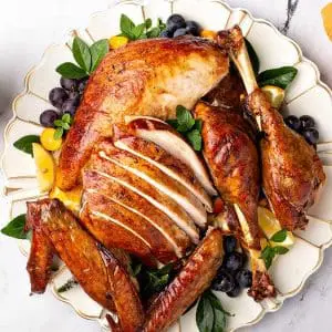 roasted turkey parts with maple glaze