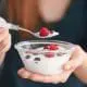 eating yogurt