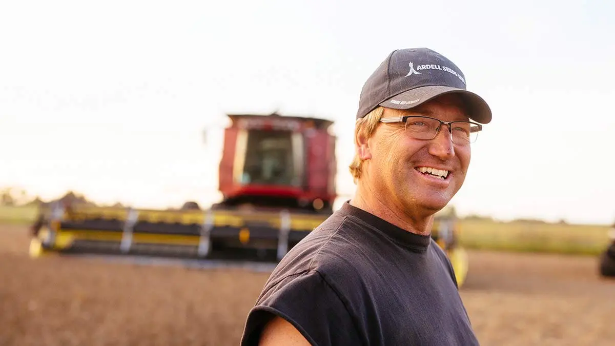 farmer growing lentils