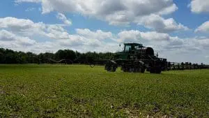 spraying herbicide