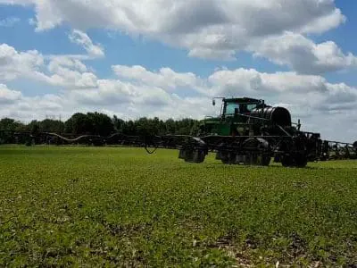 spraying herbicide