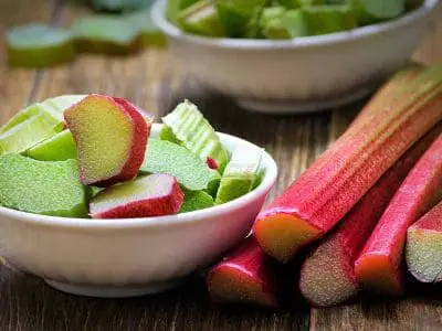 rhubarb in a bowl