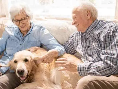 seniors and dog