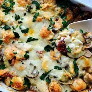 baked-tortellini-with-chicken-and-mushroom