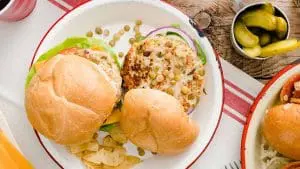 Curried Chicken Lentil Burgers