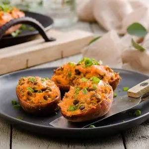 Twice-Baked-Cheddar-&-Lentil-Stuffed-Sweet-Potatoes