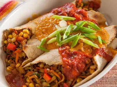 barley veggie enchiladas