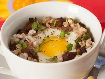 brunch hash baked eggs