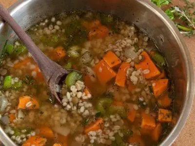 lentil barley sweet potato soup