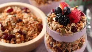 sprouted lentil granola parfait