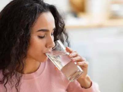 woman drinking water