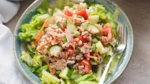 Easy Veggie Tuna Barley Salad