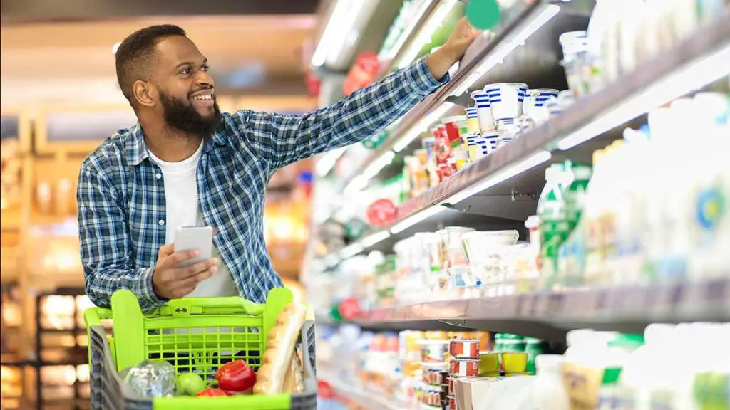 man grocery shopping