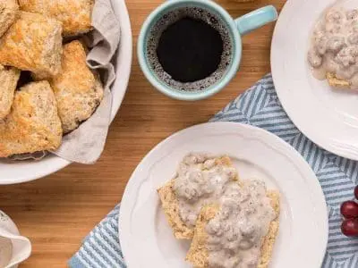 Buttermilk-Oat-Biscuits-Sausage-Gravy