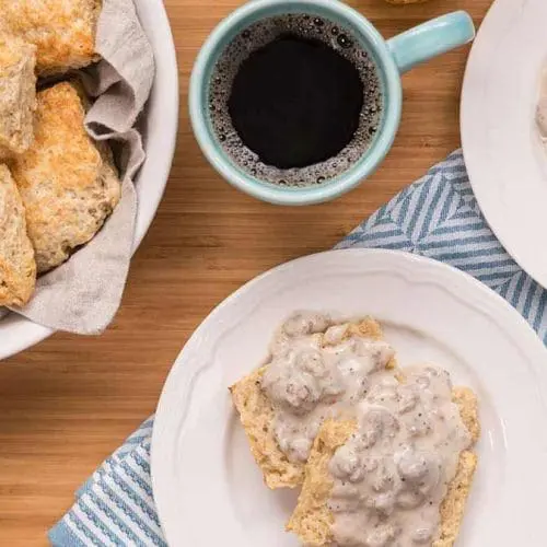 Buttermilk-Oat-Biscuits-Sausage-Gravy