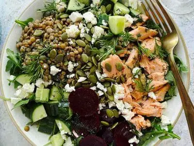Honey-Dill-Salmon-and-Lentil-Bowls