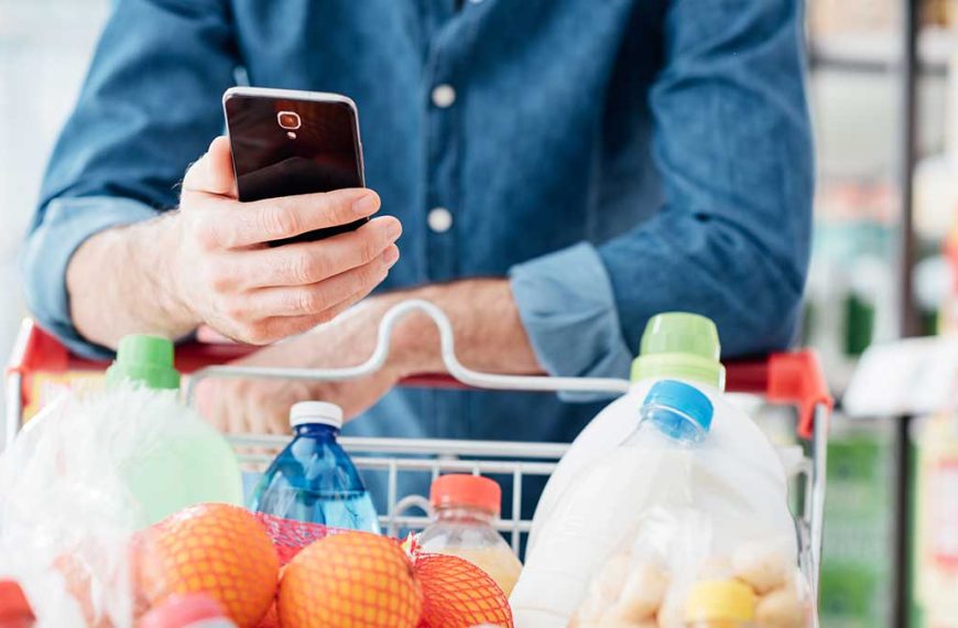 man buying groceries
