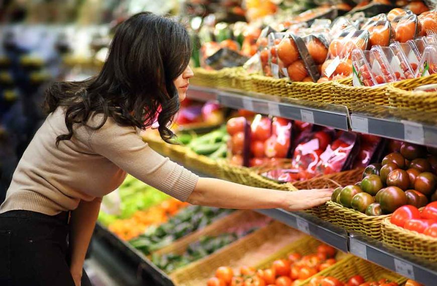 women shopping produce