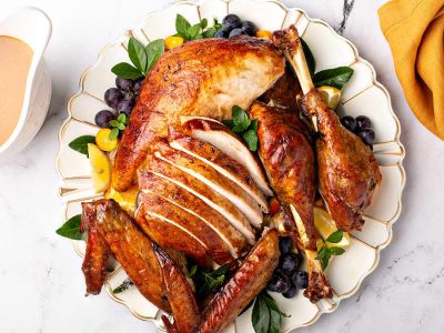 roasted turkey parts with maple glaze