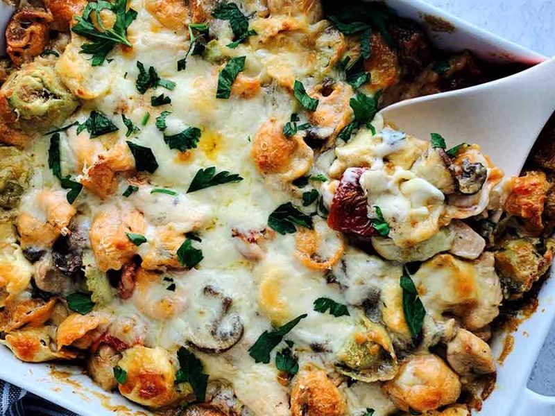 baked-tortellini-with-chicken-and-mushroom