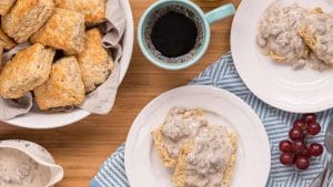 Buttermilk-Oat-Biscuits-Sausage-Gravy