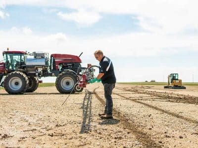 working on sprayer