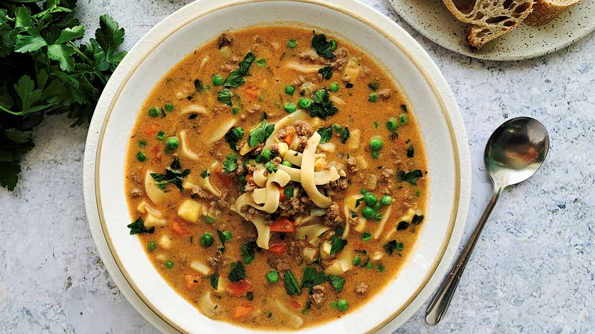 Hearty Beef Stroganoff Soup