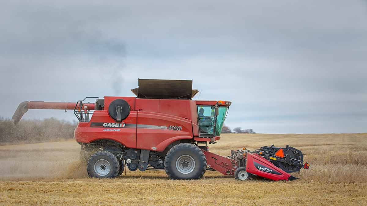 combine in field